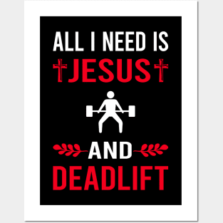 I Need Jesus And Deadlift Posters and Art